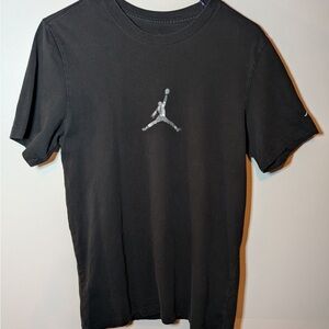 Jordan Black Short Sleeve Crewneck T-Shirt with Silver Jumpman